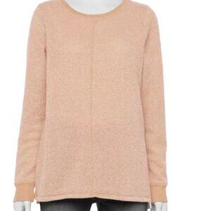 Sonoma Center-Front Seam Sweatshirt Small Coral